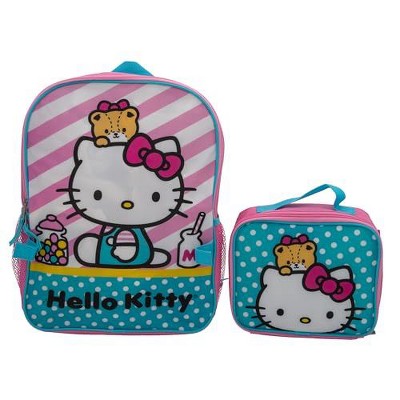 Hello Kitty 2 Piece Backpack Set, Girls Kawaii 16" School Bag, Pink