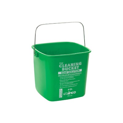 Winco Cleaning Bucket, Soap Solution, 6 Quart, Green