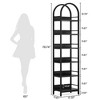 Resenkos Bookshelf, Bookcase Standing Shelf Unts,6-Tier Bookshelf, 78.7" Narrow Bookcase Arched Display Shelf,Rustic - 2 of 4