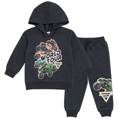 Monster Jam Grave Digger El Toro Loco Megalodon Fleece Pullover Hoodie and Pants Outfit Set