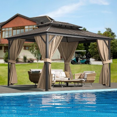 GustoWave 10' x 13' Heavy Duty Hardtop Patio Gazebo for Garden, Patios, Lawns