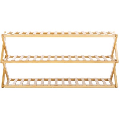 Acheta 3 Tier Shoe Shelf - Natural - Safavieh