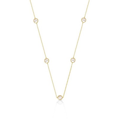 14K Gold Plated Mariner Link Station Chain Necklace with Cubic Zirconia Halo – A Luxurious and Contemporary Design Featuring Sparkling Halo Accents