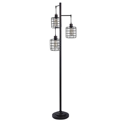 Madison Metal Three Pendant Floor Lamp Bronze - StyleCraft: Contemporary Adjustable, UL Listed, No Assembly Required