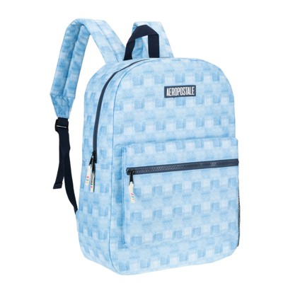 Aeropostale 16.5" Small Backpack for Girls Boys, Essentials Bags with Front Zip Pocket Side Mesh Pocket