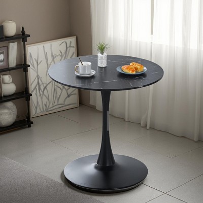 Tulip Special Dining Table,Black marble Color top,MDF Dining Table , Kitchen Table,exective desk