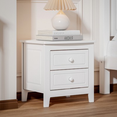Garvee Night Stands End Table With 2 Storage Drawers Easy Assembly Mid Century Retro Bed Side Table For Bedroom/Living Room/Salon/Office