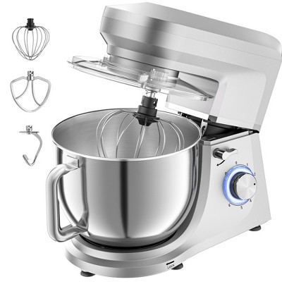 SUGIFT 7.5QT 6-Speed Electric Stand Mixer with Stainless Steel Bowl - Silver