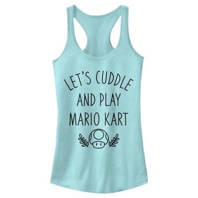 Juniors Womens Nintendo Cuddle & Play Mario Kart Racerback Tank Top