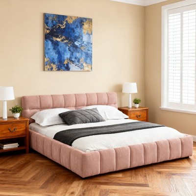 GDFStudio Olivia Chenille Upholstered Tufted Bed with Headboard