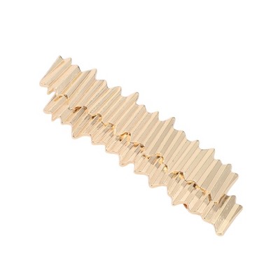 Unique Bargains Fashion Wave Hair Clips Gold Tone 1 Pc