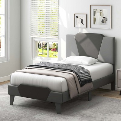 Costway Full/Qween/Twin Size Upholstered Platform Bed Frame Velvet Headboard Mattress Foundation