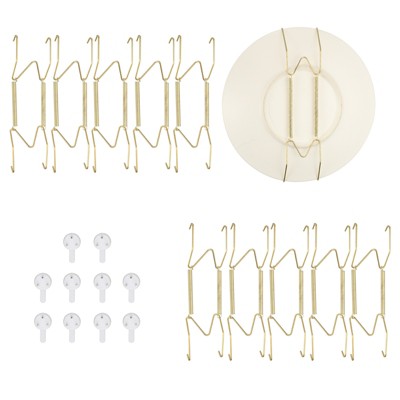 Unique Bargains Stainless Steel Invisible Wall U-shaped Plate Hangers with Traceless Nail 10 Pcs