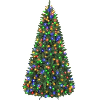 Vivatrees 6/7.5 Ft Prelit Artificial Christmas Tree, with 10 Lighting Modes, Metal Stand, Hinged Branches, Realistic Xmas Pine Tree for Holiday Decor