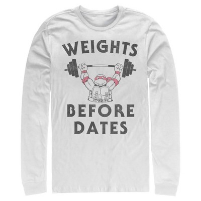 Men's Teenage Mutant Ninja Turtles Weights Before Dates Long Sleeve Shirt