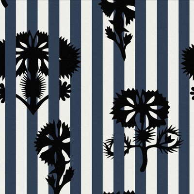 Hide and Seek Aqueous Navy Blue Striped Paste the Wall Wallpaper