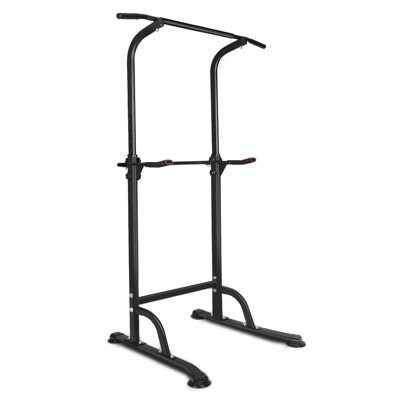 NAYSAYE Exercise Trainer Power Tower with Dip Station and Adjustable Height for Home Gym, Black, 66.54"*31.10"*21.65"