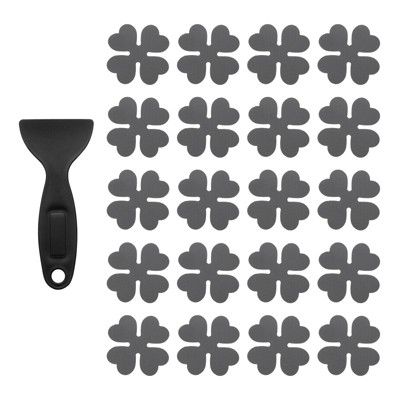 Unique Bargains PEVA Self Adhesive Clover-Shape Bathtub Stickers 20 Pcs with Scraper