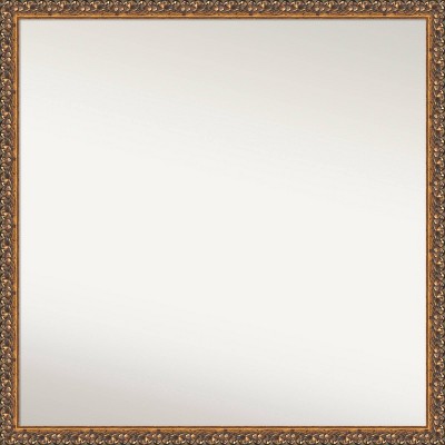 28" x 28" Non-Beveled Antique Bronze Wood Wall Mirror - Amanti Art