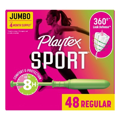 Playtex Sport Plastic Tampons Unscented Regular Absorbency