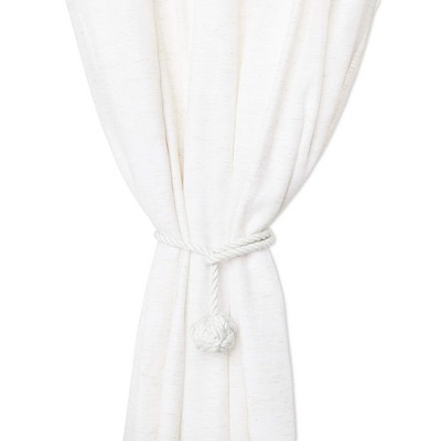 Juvale 2-Pack White Cotton Window Curtain Tiebacks Tie Back, 20" Holdbacks Rope for Drapes