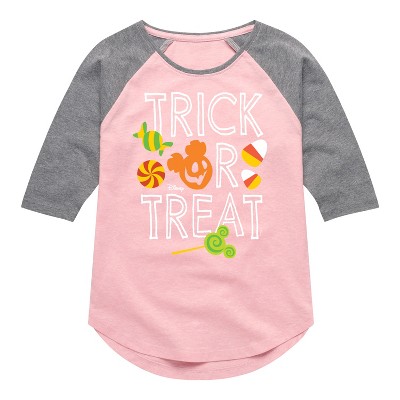 Girls' - Disney - Trick Or Treat Shirt Tail Raglan Graphic T-shirt