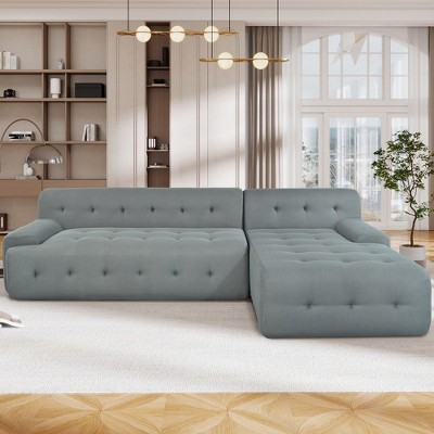Modern Large L-Shaped Modular Sofa, Minimalist Style 2-Piece Set with Free Combinations - ModernLuxe