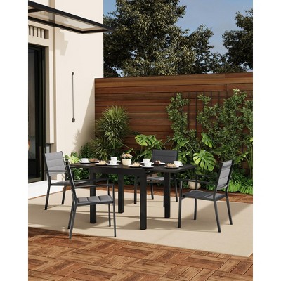 2/4 Piece Metal Patio Stackable Dining Chairs Set,Textilene Fabric Outdoor Aluminum Stacking Dining Chair,for Outdoor, Patio, Deck, Backyard