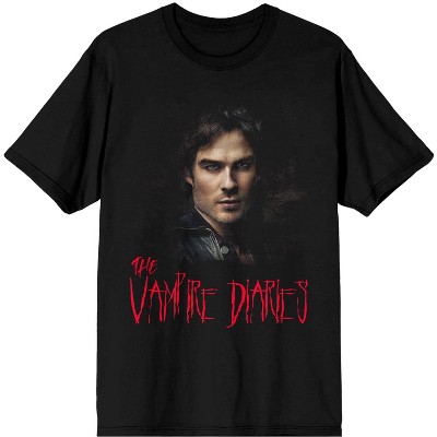 The Vampire Diaries Damon Pose Juniors Black T-shirt