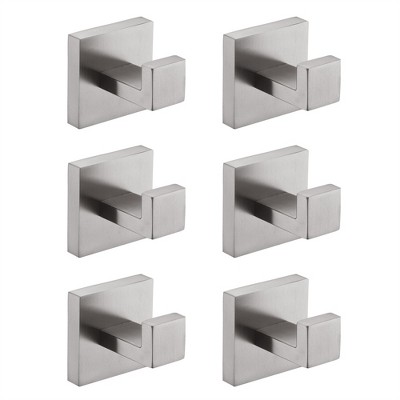 Tramull 6-Pack Stainless Steel Hooks, Rustproof Wall Mount for Bathroom, Kitchen & Bedroom