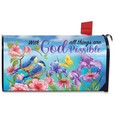 With God Religious Magnetic Mailbox Cover Inspirational Standard Briarwood Lane
