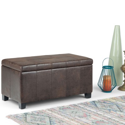 NicBex Faux Leather Storage Ottoman Bench,Storage Ottoman with Stitched Design and Nailhead Trim,Modern Storage Bench for Living Room,Bedroom