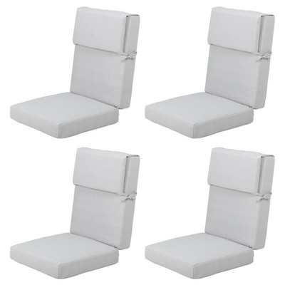 Aoodor 46 x 21 x 4 Inches Patio High Back Chair Cushions, Olefin Fabric Slipcover, Sponge Foam Filling, Set of 4