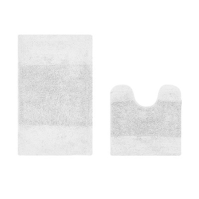 Granada 2 Piece Bath Rug Set 100% Premium Cotton Tufted Non-Slip Backing Bathmats for Bathroom, Super Soft Absorbent, Machine Washable