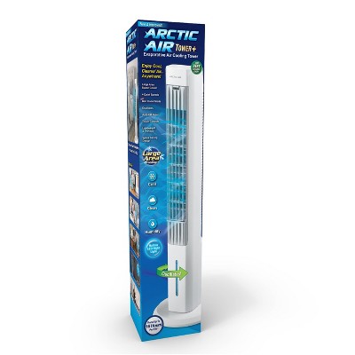 Arctic Air Tower +: Electric Portable Cooling Fan, Quiet Operation, 4 Speeds, Black, 103 CFM, No Assembly Required