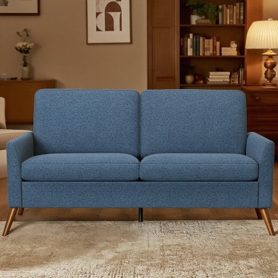 Dyonery 68" Mid Century Modern Loveseat Sofa,Comfy Corduroy Couches for Living Room,Tool-Free Setup Small Couches Green/Gray/Blue/Beige