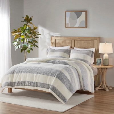 Okak All Size 3-Piece Imitation Lambswool Bed Comforter Set with Pillow Shams,Comfortable Lightweight Quilt Bedding Sets,Machine Washable