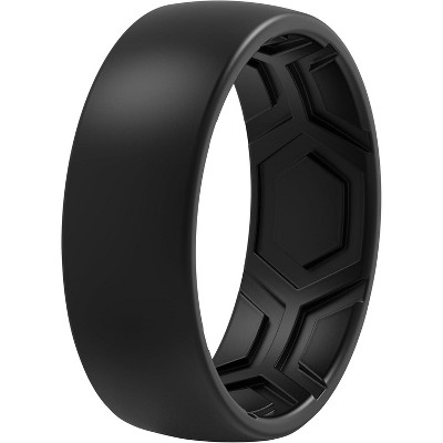 Men's Patterned Silicone Rings - 8mm Wide 2.2mm Thick Multipack (1/4/7-Pack)