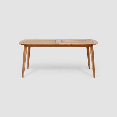 Stamford Rectangle Acacia Wood Expandable Dining Table - Teak - Christopher Knight Home: Weather-Resistant, Seats up to 12