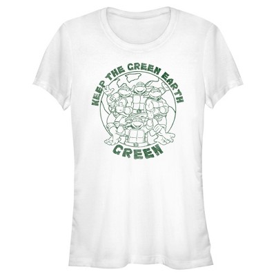 Juniors Womens Teenage Mutant Ninja Turtles Keep the Earth Green T-Shirt