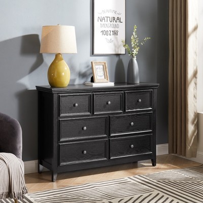 MOEPISY Modern 7 Drawers Dresser, Chest of Drawers Closet Organizers and Storage Clothes Storage Drawers Dressers, Black