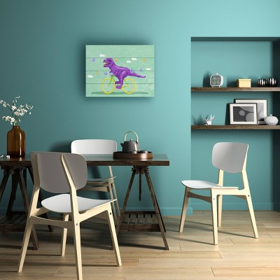 Trademark Fine Art Raissa Oltmanns Dino Racer Wood Slat Art