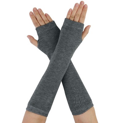 Allegra K Woman Elastic Fingerless Elbow Length Arm Warmers Gloves 1 Pair