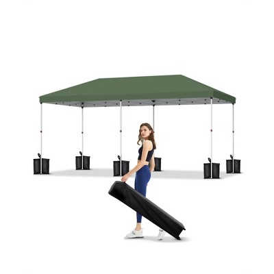 10x20 Pop Up Canopy - 1 Min Setup, 3 Height Adjustments w/Sandbags, UV Protection for Camping, Beach, Parties
