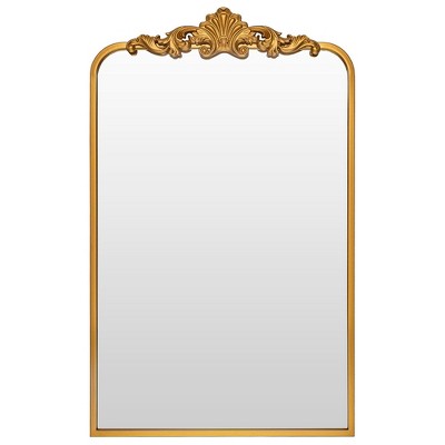 Aoibox Traditional Vintage Baroque Gold Framed Wall Mirror for Bathroom, Entryway, Living Room, Hallway with Ornate Resin Garland Crown