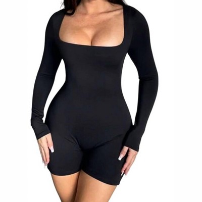 Women's Erin Square Neck Long-Sleeve Romper - SALTY