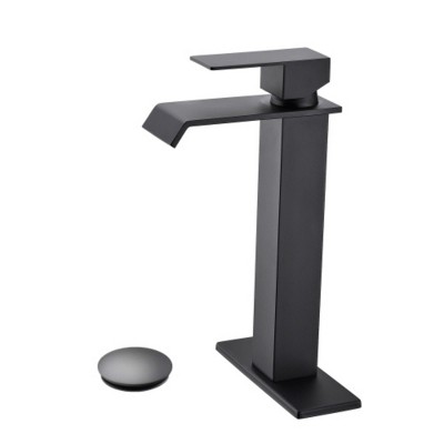 Modern Single Handle Vanity Sink Faucet with Relaxing Waterfall Spout Design