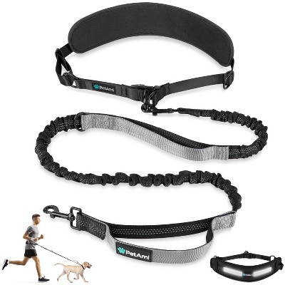 PetAmi Hands Free Dog Leash, Adjustable Waist Belt for Large Dog Walking Up to 125 lbs, Reflective Safety Bungee Running Hiking Jogging Biking
