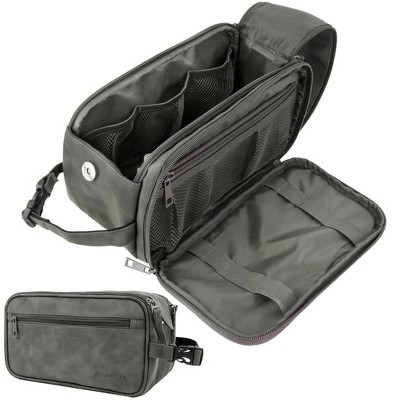 PAVILIA Toiletry Bag for Men, Travel Essentials Shaving Dopp Kit, Water Resistant Cosmetic Makeup Organizer Case