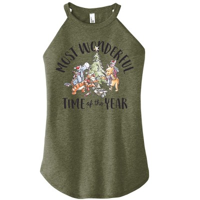 Women's - Winnie the Pooh - Christmas Most Wonderful Time of the Year Graphic High Neck Tank